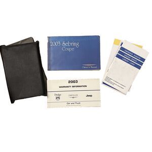 Chrysler Sebring Coupe 2003 Owners Manual Book Manuel Automobile Car